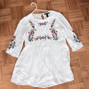 White floral shift dress, forever 21